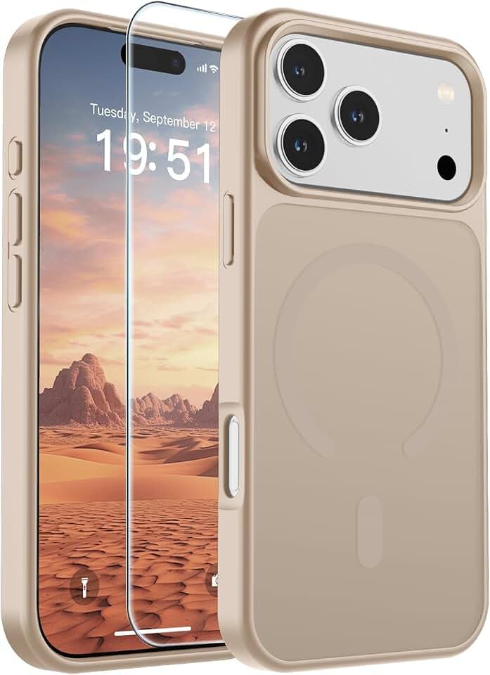 SUPFINE Magnetic for iPhone 18 Pro Max/iPhone 17 Pro Max Case Desert Gold