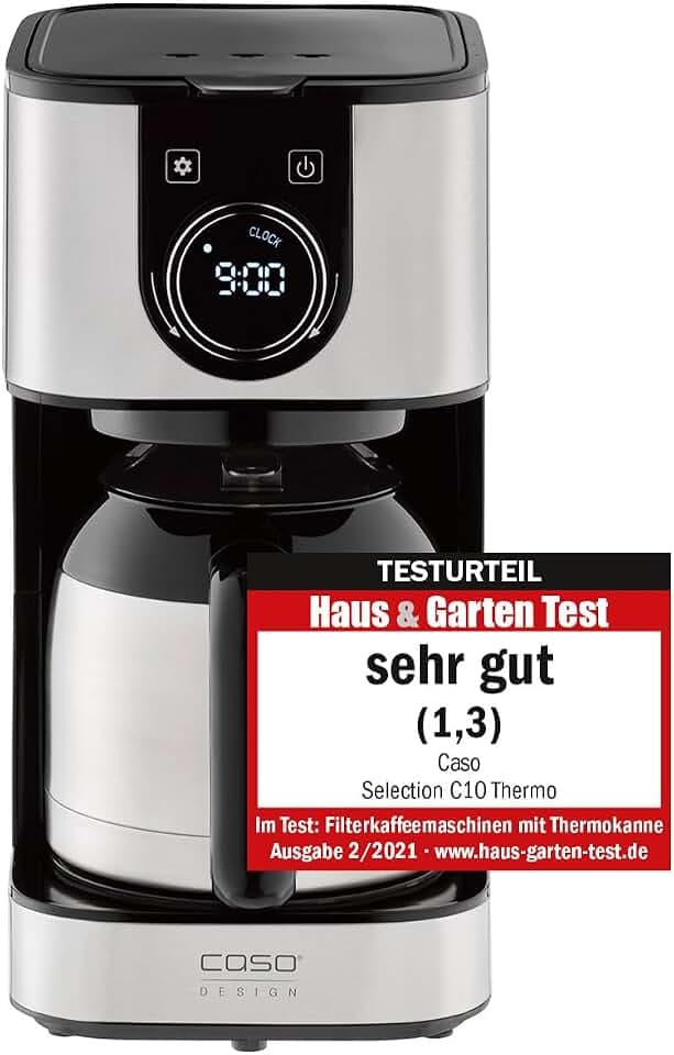 Caso Selection C10 - Kaffeemaschine mit 1,2 L Thermoskanne, Edelstahl