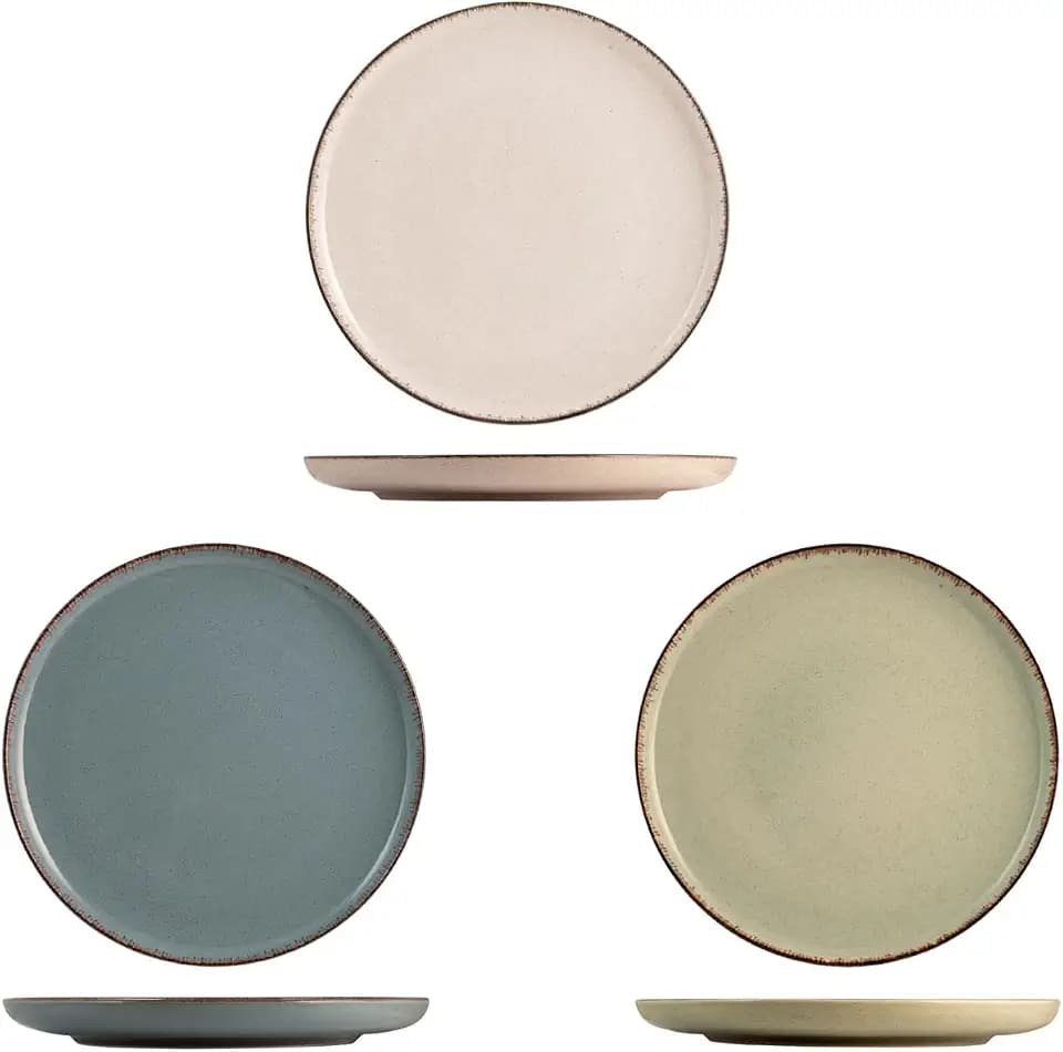 H&H Pearl Set 4 Teller Obst, Porzellan, sortiert, 19 cm