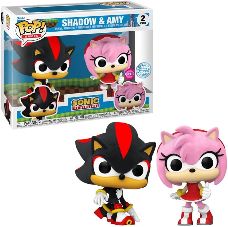Pack 2 figurines Funko Pop Games Sonic Shadow et Amy Rose