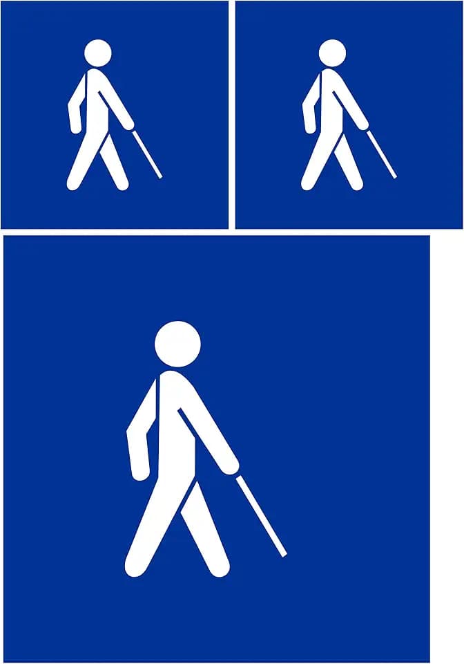Sehbehinderung 3 Stück Aufkleber Karte Sticker Sehschärfe - Behinderten Hinweis Warnaufkleber Gehbehinderung - SH-2