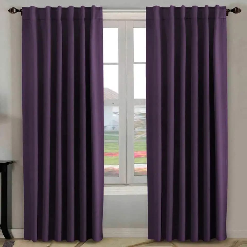 H.VERSAILTEX Blackout Curtains Thermal Insulated Window Treatment Panels Room Darkening Blackout Drapes for Living Room Back Tab/Rod Pocket Bedroom Draperies, 52 x 96 Inch, Plum Purple, 2 Panels