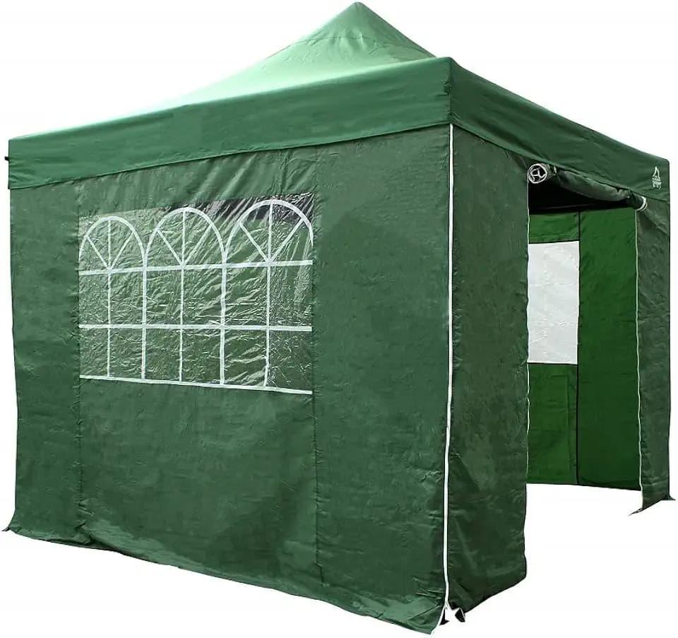 All Seasons Gazebos | 3x3m Pop Up Gazebo mit 4 Seitenwänden, Zubehörpaket & Rolltasche | Schwerlast, vollständig wasserdicht, hochwertige Materialien (Grün)