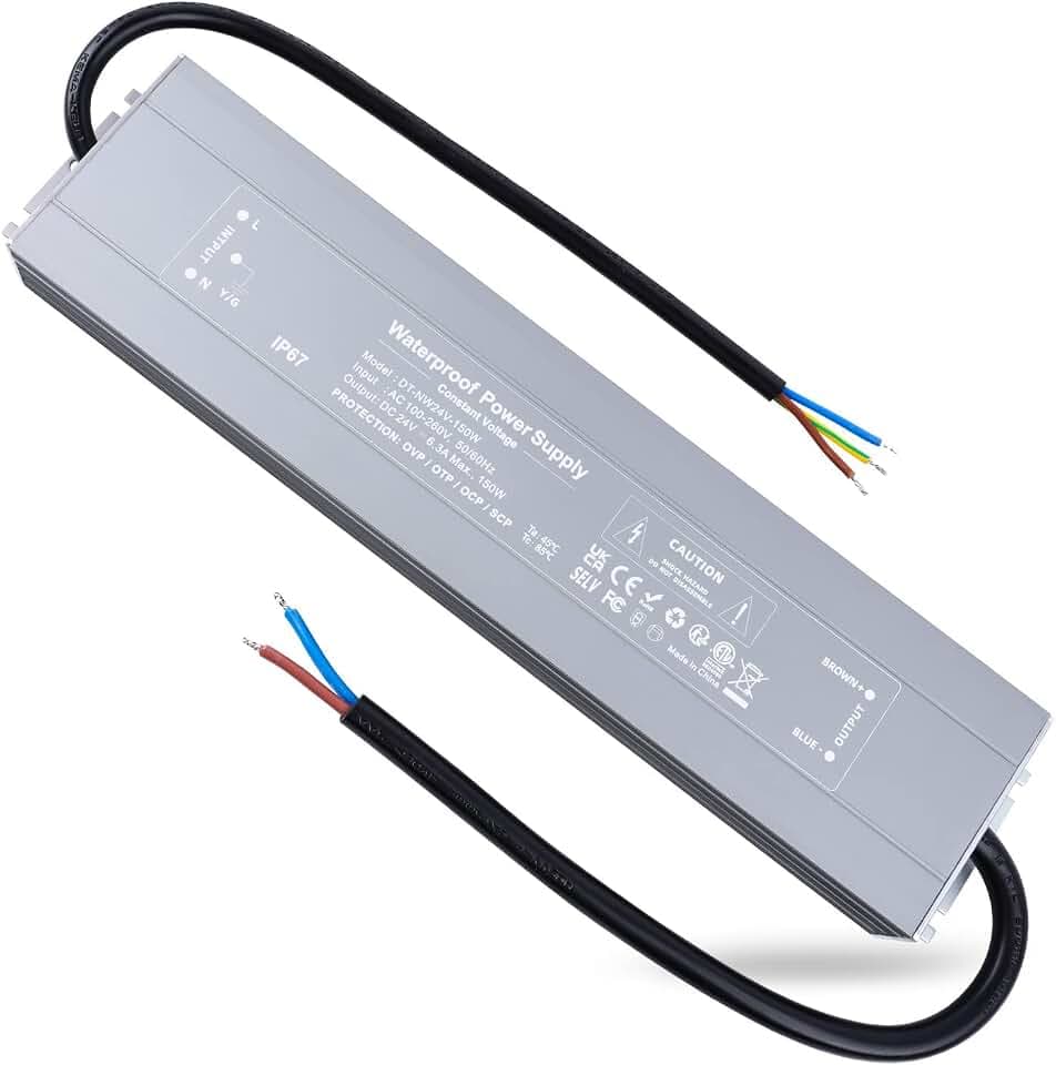 REYLAX LED Trafo 24V Wasserdicht 150W 6,25A Treiber Gleichstrom Netzteil