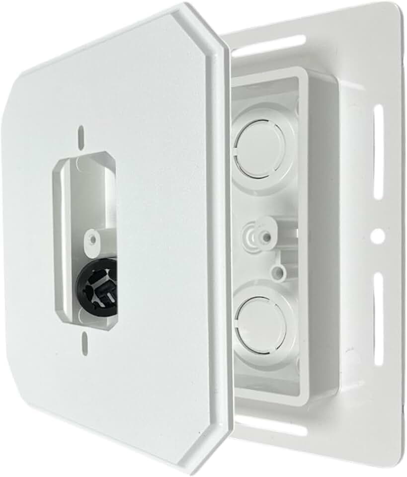 iMBAPrice IMBA-8081F Non- Metallic Universal Siding Block for Light Fixtures and Receptacles, Cover with Flanges 6.5-Inch x 6.5-Inch, White