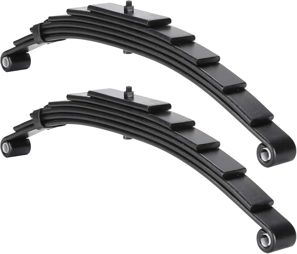 Youxmoto Trailer Leaf Springs 3500lbs for 7000lbs Axle- 6 Leaves Double Eye, 25-1/4" L, 1-3/4" Width, Fits SW6; Heavy Duty Steel Plate Springs, 2pcs
