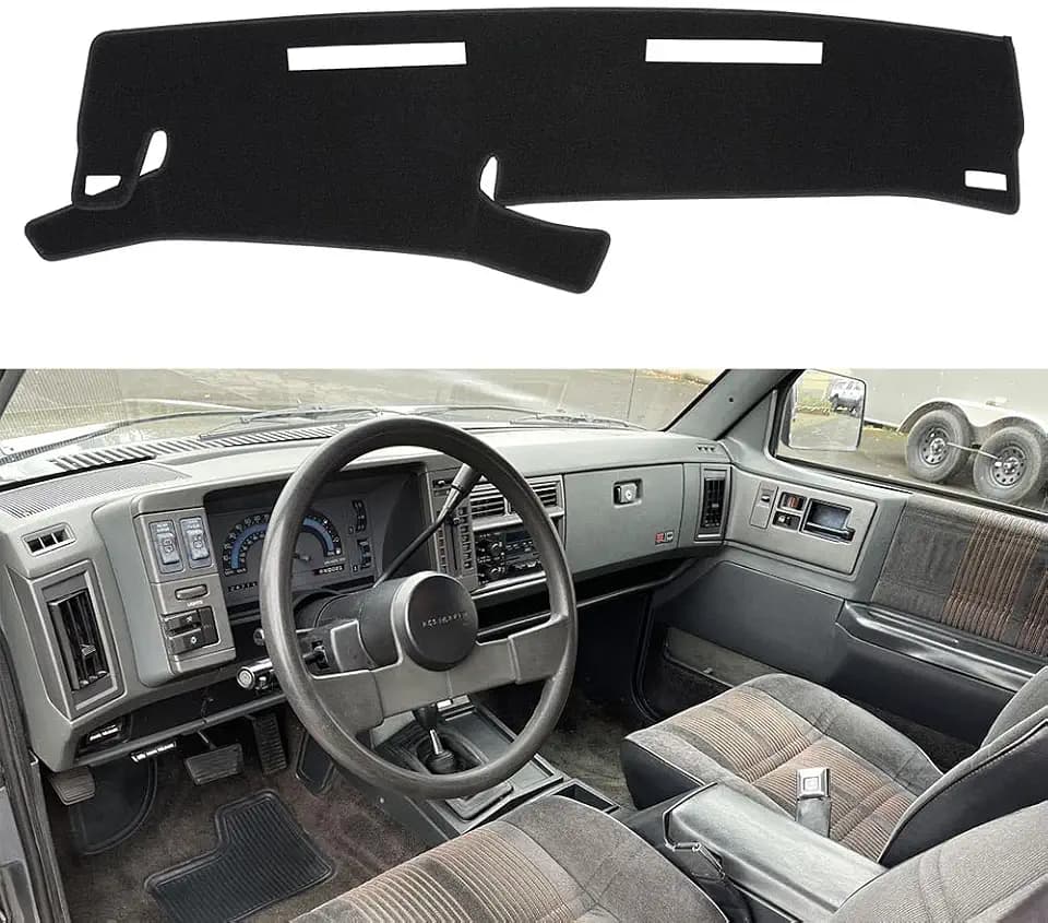 Dash Cover Mat Custom Fit for 1986-1993 Chevy Chevrolet S10 Blazer/GMC S15 Jimmy Sonoma/91-94 Olds Oldsmobile Bravada,Dashboard Cover Pad Carpet (86-93 Black)