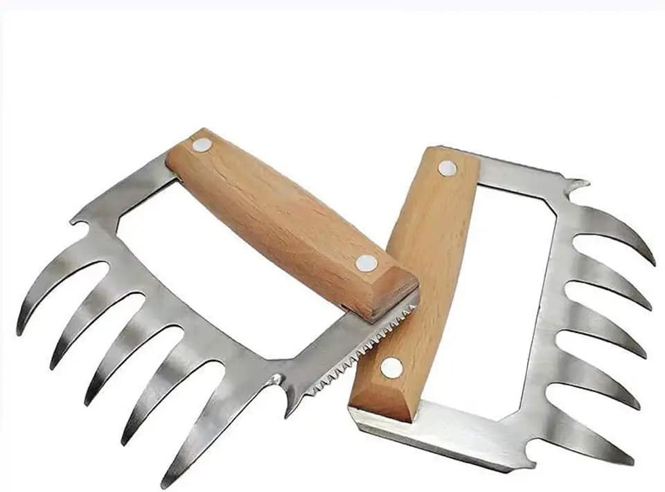 BBQ Claws BBQ Fleischzerkleinerer Küche Steak Huhn Lamm Schweinefleisch Verarbeitung Rindfleisch, 2 Stück (12,9 cm, Holzfarbe)