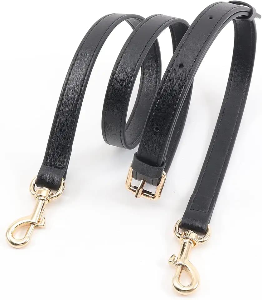 Leather Adjustable Crossbody Strap for ， women's crossbody handbags (Black-shoulder strap)