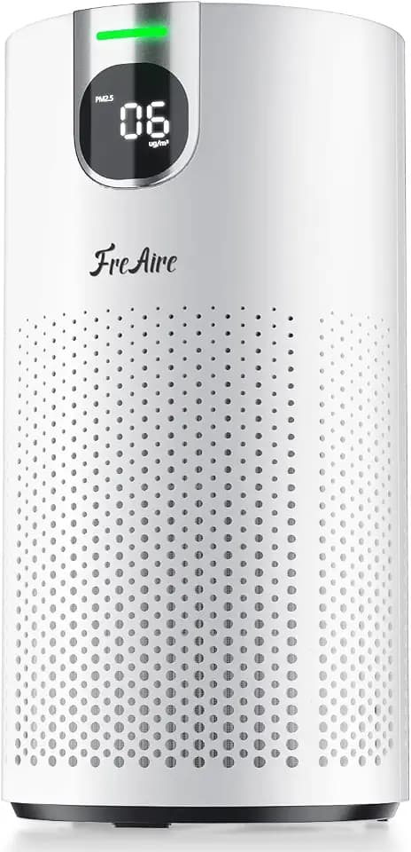 FreAire Air Purifiers for Home Large Rooms up to 1800Ft², VisionAir 20dB Sleep Mode HEPA Air Purifier for Bedroom, with Real-Time AQI & PM2.5 Display, 360°Intake & Outlet