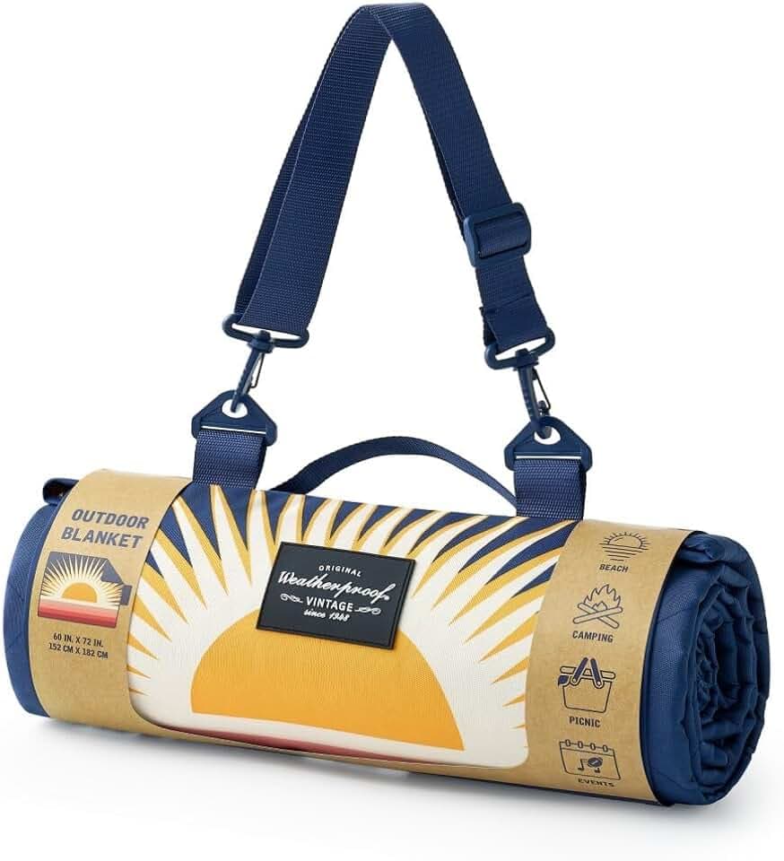 Weatherpro Big Sun Outdoor Blanket, Portable Picnic Throw, 60" x 72"