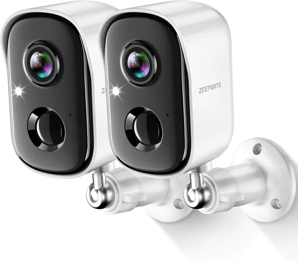 Security Cameras Wireless Outdoor, 2K Cameras for Home Security with Color Night Vision, SD/Cloud Storage,Longer Battery Life, Weatherproof, AI Motion Detection, Spotlight Siren Alarm（2 Pack）