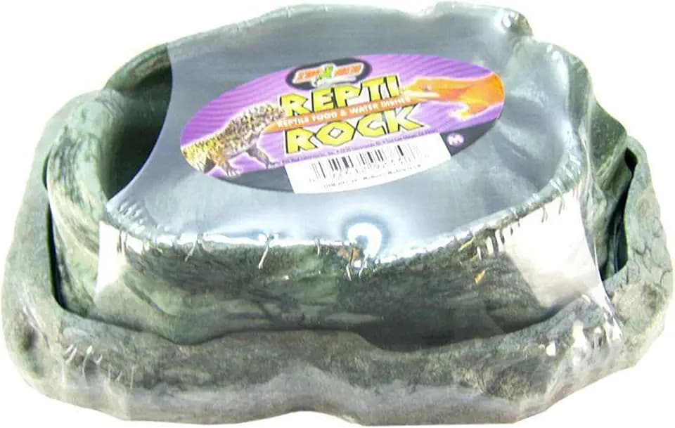 Zoo Med Combo Reptile Rock Food and Water Dish, Medium