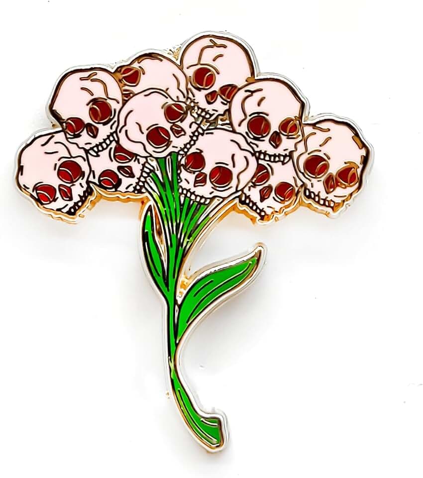Skull Bouquet Enamel Pin - Gothic Series