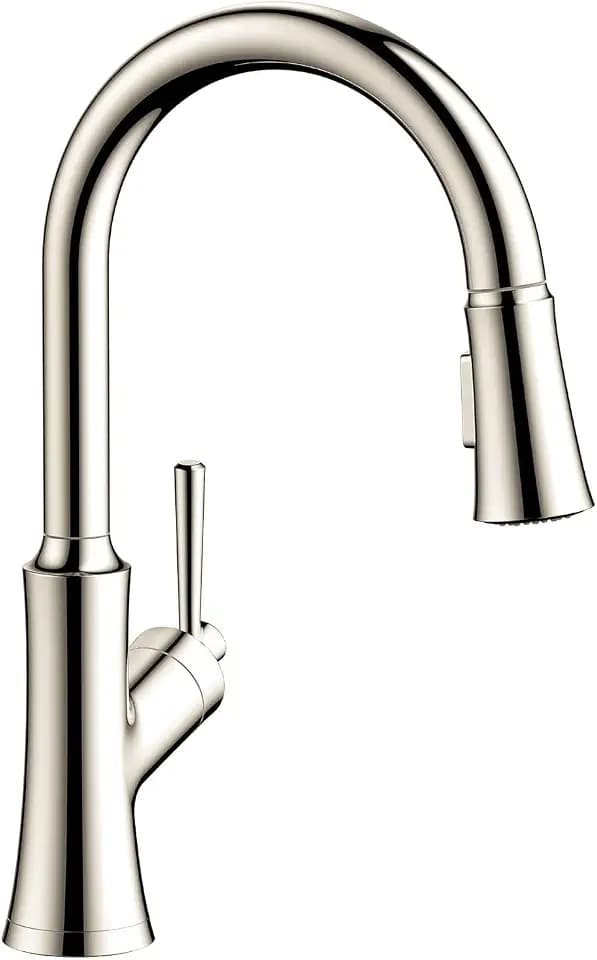 Hansgrohe 4793830 Joleena 1.75 GPM 2-Spray Pull-Down HighArc Kitchen Faucet, 15.8-Inches Tall, Polished Nickel