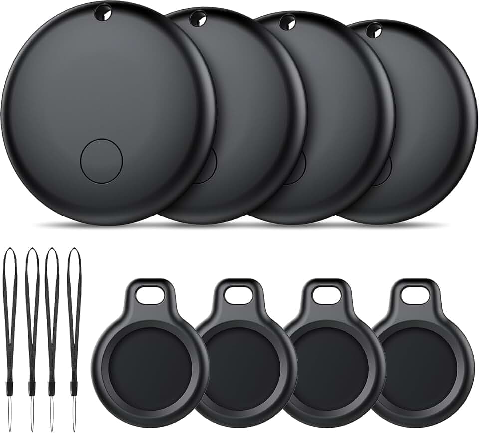 Air Tracker Tag Android Smart Tag, Schlüsselfinder KeyFinder kompatibel mit Google Mein Gerät Finden APP (Android NUR), Bluetooth Key Finder für Gepäck/Taschen/Koffer/Brieftasche (4Pack Weiß)