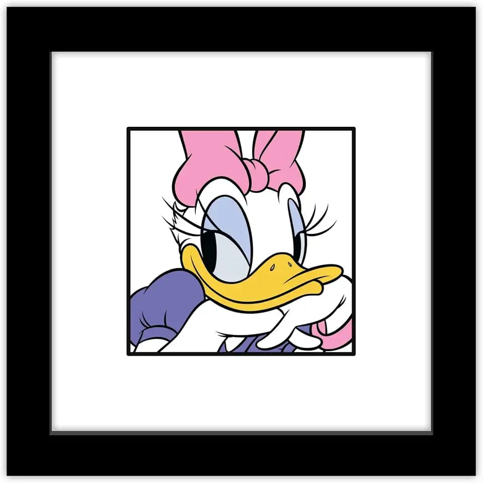 Trends International Gallery Pops Disney Mickey and Friends - Daisy Duck Expressions Smiling Wall Art Wall Poster, 12.00" x 12.00", Black Frame Version