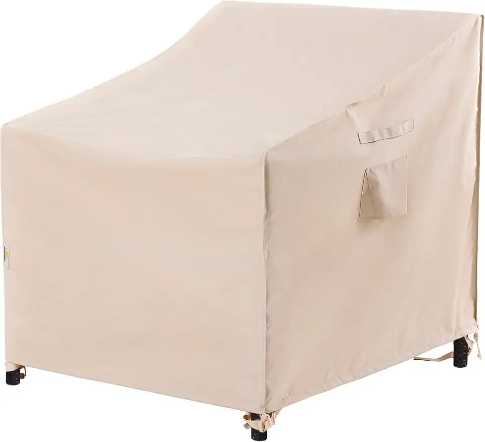 F&J Outdoors Patio Chair Covers, Beige, 33" W x 36" D x 36" H, 1 pc