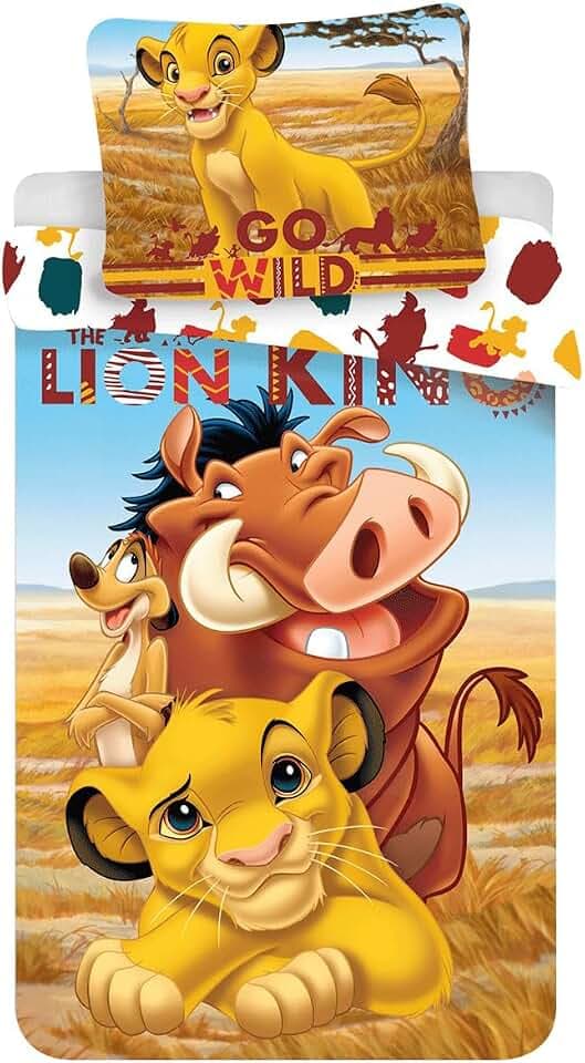 Disney König der Löwen Bettwäsche Set Kopfkissen Bettdecke Maße 135/140x200 Simba Timon Pumba