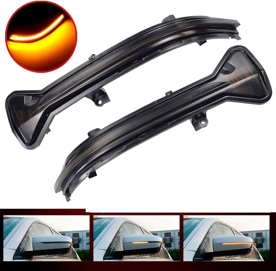 Smoked Lens Dynamic LED Side Mirror Turn Signal Light Indicator For BMW 3 5 6 7 8 Series G11 G12 G14 G15 G16 G20 G30 G38 M5 F90,Left Hand Drive (Yellow)