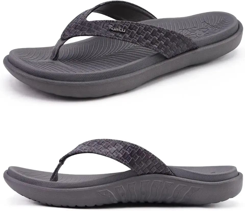 KuaiLu Womens Flip Flops Arch Support Yoga Mat Cushioned Thong Sandals