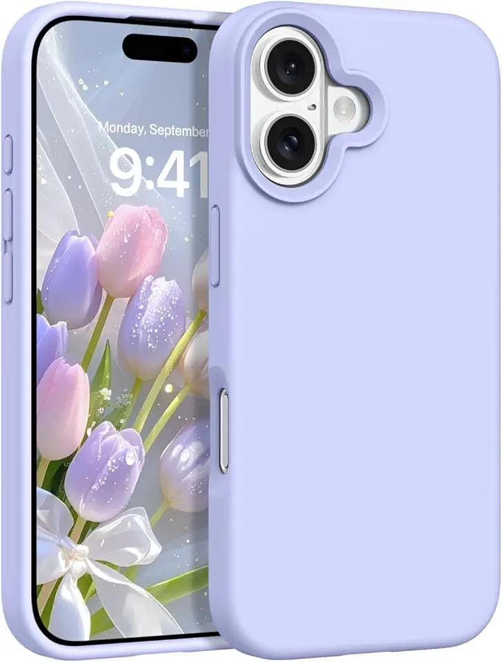 Telaso Case for iPhone 17, Liquid Silicone Soft Gel Rubber iPhone 17 Phone Case Slim Thin Phone Case with Microfiber Lining Protective Phone Cases Cover for Men Women, Purple