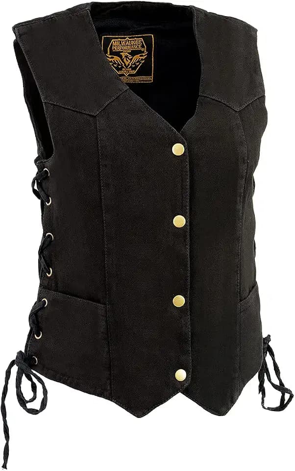 Milwaukee Leather Women's Premium Denim Motorcycle Rider Vest | MDL