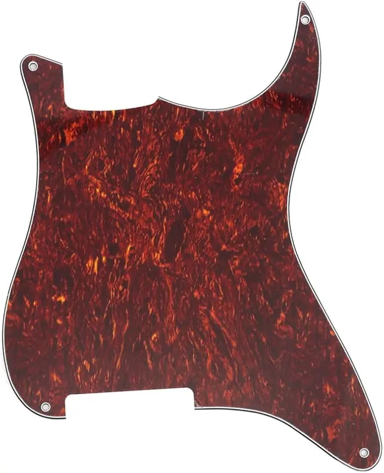 Red Tortoise 4 Hole Guitar Strat Pickguard ST Blank Scratch Plate No Pickup Holes Compatible with Fender Stratocaster Electric Guitar Replacement