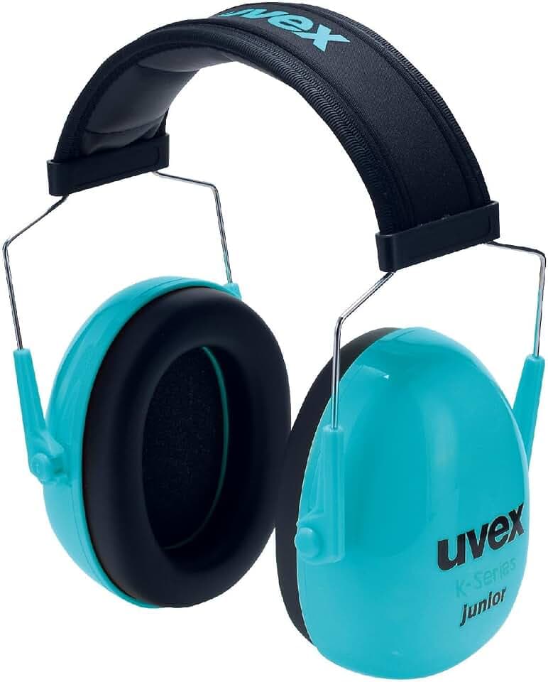 Uvex K junior - gepolsteter Kapselgehörschutz für Kinder - SNR 29 dB & längenverstellbar - blau, schwarz