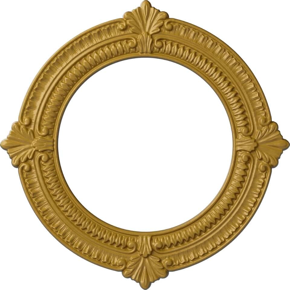 13 1/8"OD x 8"ID x 5/8"P Benson Ceiling Medallion (Fits Canopies up to 8"), Hand-Painted Iridescent Gold