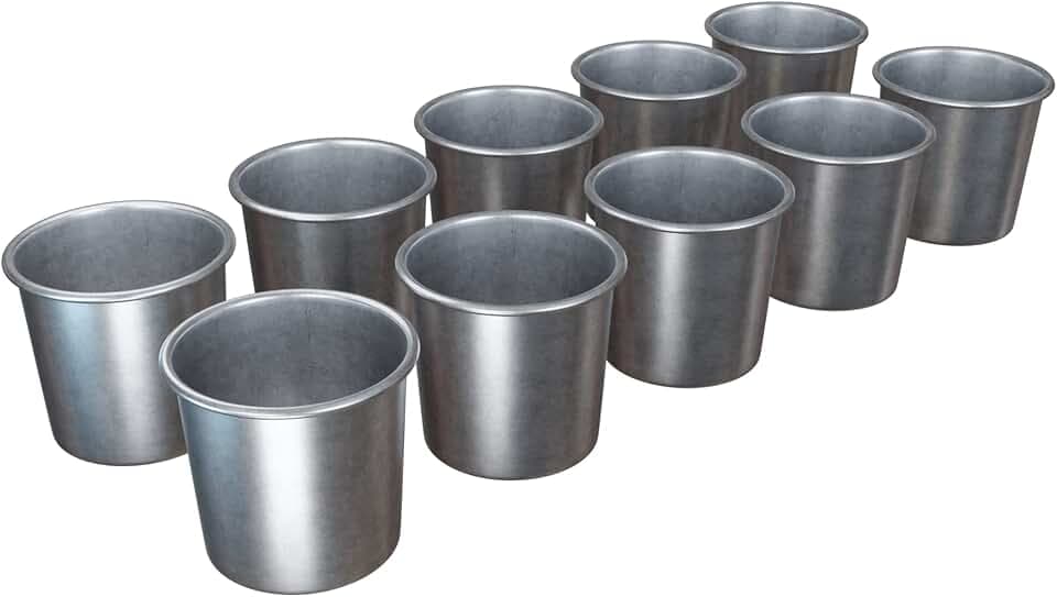 Lot 10 Seamless Metal Votive Candle Molds