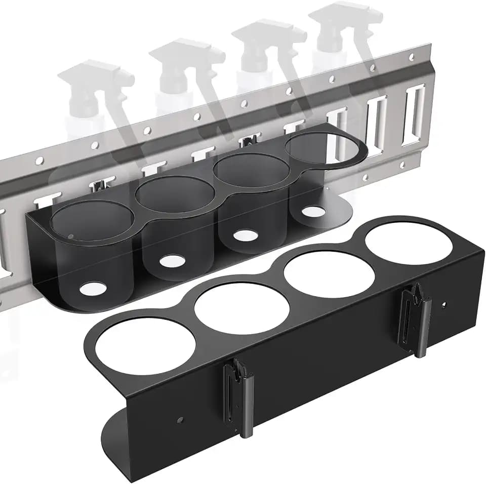 2 Pack E-Track 4 Holes All-Purpose Spray Bottle Holder E Track Accessories Heavy Duty Spray Can Holder Rack Organizer Storage for Enclosed trailer E Track Hook Tool Holder Hanger for trailer