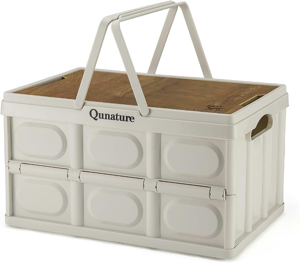 Campingbox Faltbare, Aufbewahrungsbox mit Deckel 55L, Klappbox