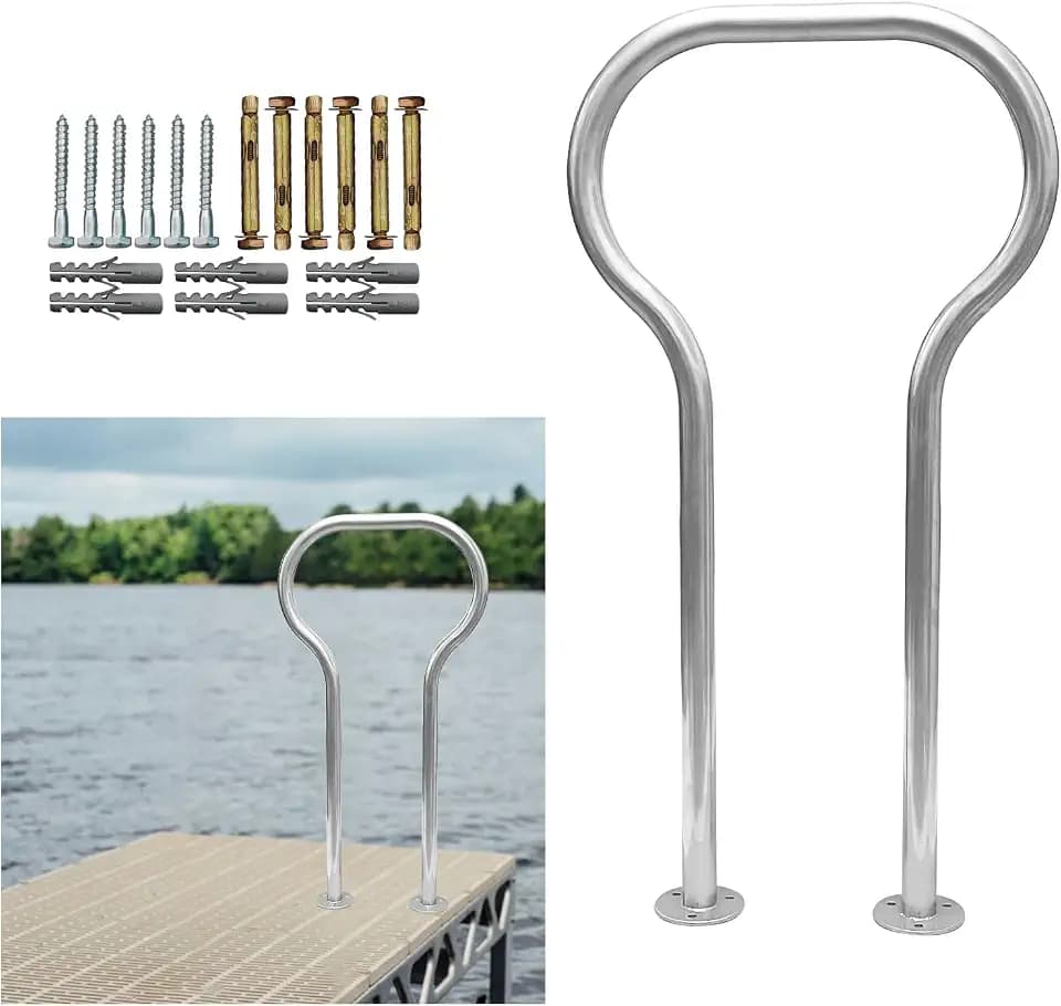 Boat Dock Boarding handrail, Safety Grab bar/Hand Railing for Dock, 37.4" H