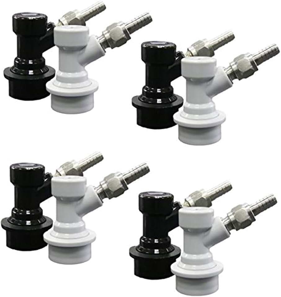 PERA Corny Keg Quick Disconnect Kugelverriegelungs-Set mit Edelstahl-Drehmutter für Bierfass-System, 8 Stück