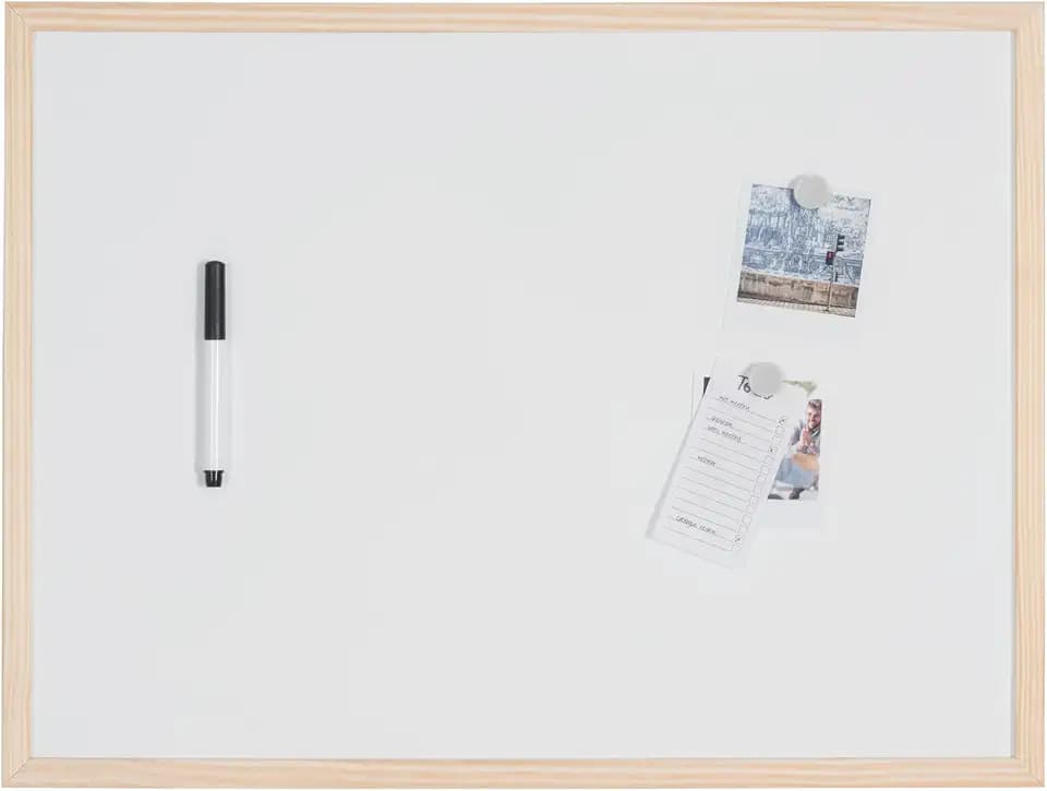 Bi-Office Budget Whiteboard mit Holzrahmen, magnetisch, 5 Größen wählbar, 60 x 45 cm