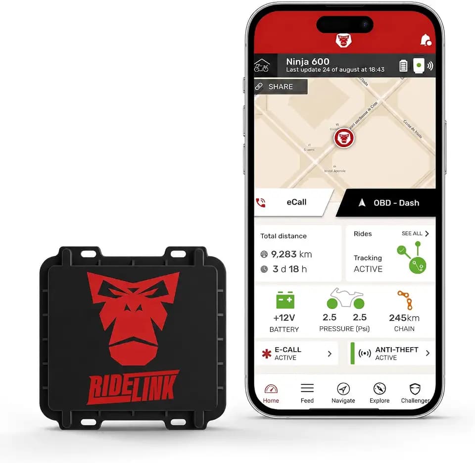 GPS Tracker Motorrad RideLink Wingman Pro Evo | 1-Hz-Tracking & OBD2-Daten
