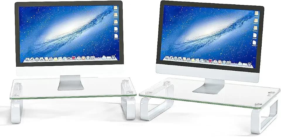 Zwei Monitorständer aus Glas ergonomischer Laptopständer, Bildschirmständer