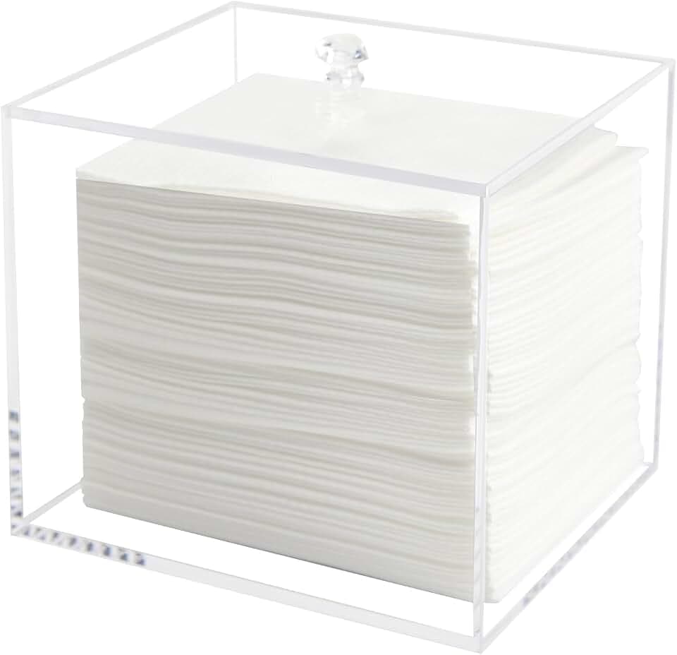 Weiai Disposable Face Towel Holder Container Acrylic Box for Clean Towels Clear