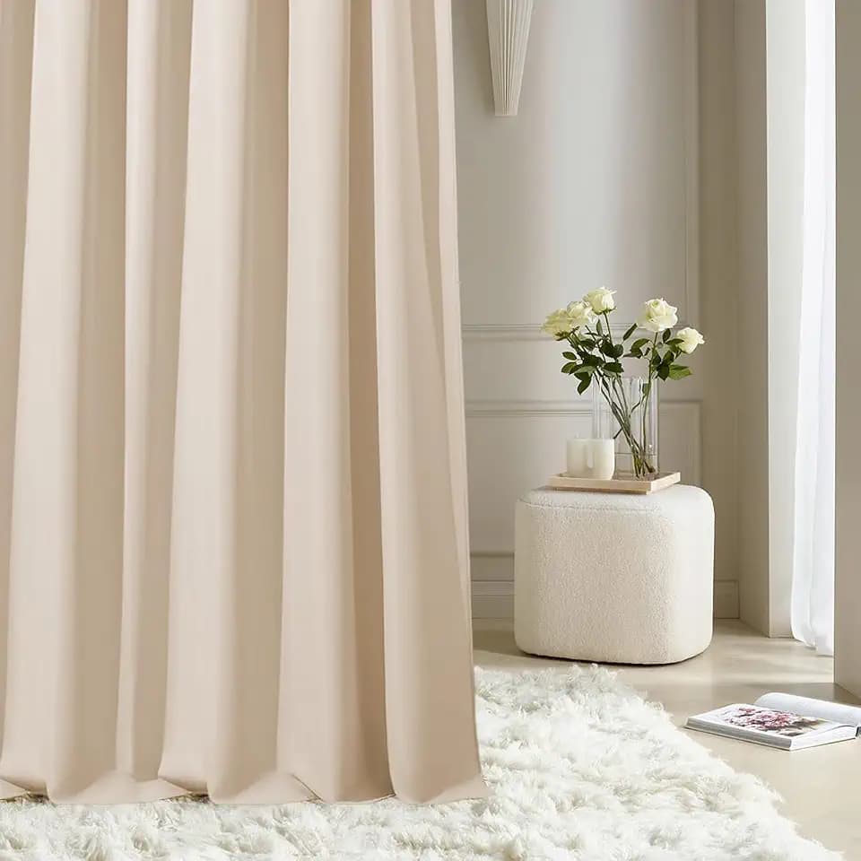 ROOM99 Vorhang mit Kräuselband Aura 140 x 250 cm Creme, 1 Stück