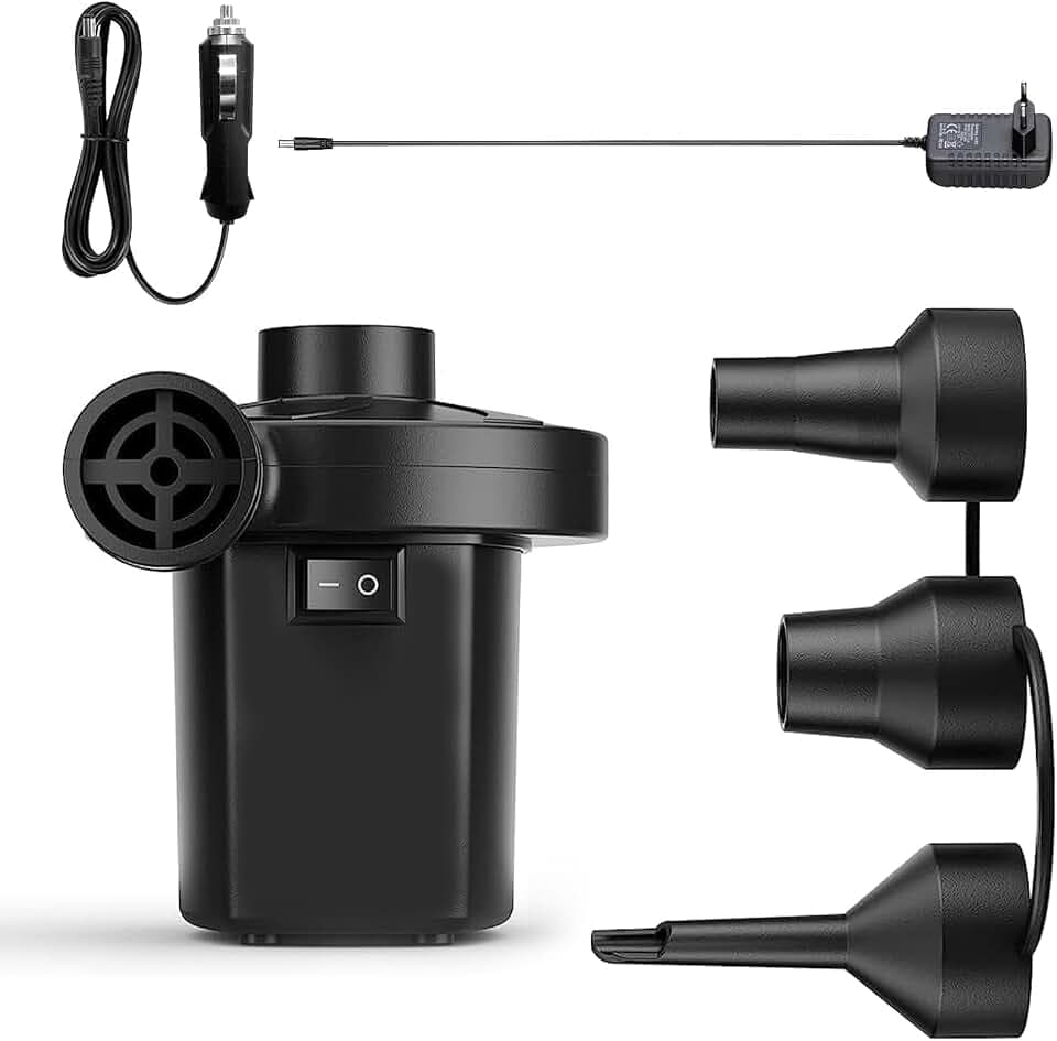 Elektrische Luftpumpe - Elektrische Luftpumpe AC 240V/DC 12V mit 3 Düsen für Luftmatratze, Campingmatratze, aufblasbares Sofa, aufblasbarer Pool-A