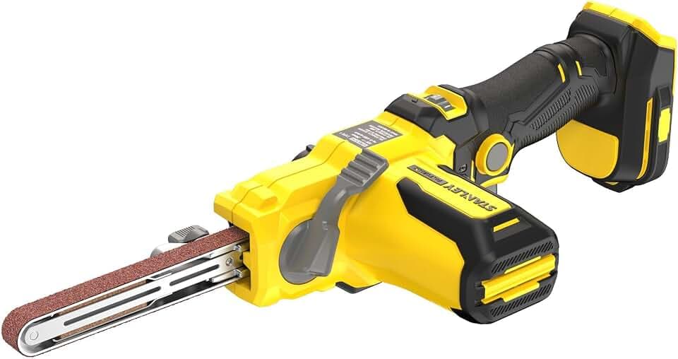 STANLEY FATMAX 18V V20 Akku-Bandfeile (Power-Feile mit variabler Drehzahl, ideal zum Feilen, Entrosten, Entgraten und Schleifen, Lieferung ohne Akku und Ladegerät) SFMCE210B-XJ