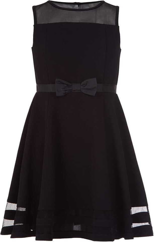 Calvin Klein Girls' Sleeveless Party Dress, Fit and Flare Silhouette, Round Neckline & Back Zip Closure