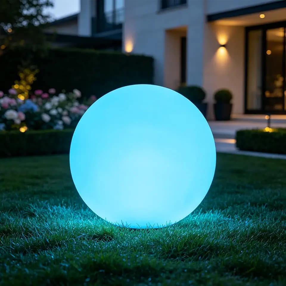 12 Inch Solar Glowing Ball Light Outdoor, Solar Garden Globe Light w/Remote, RGB Color Changing Waterproof Large LED Orb Lights, Landscape Lighting Mood Lamp w/Ground Stake for Patio Yard Lawn Path