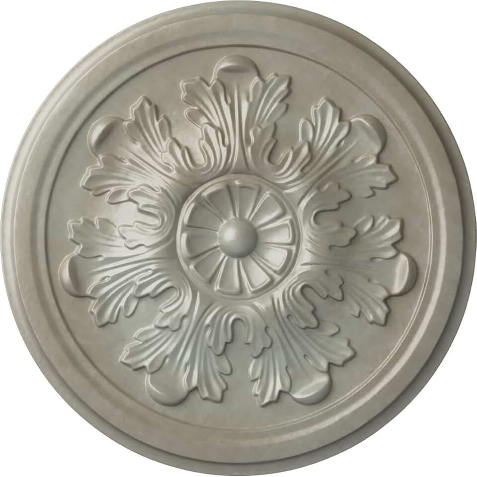 Ekena Millwork CM12LEFLS 12 3/4"OD x 7/8"P Legacy Acanthus Ceiling Medallion, Flash Gold