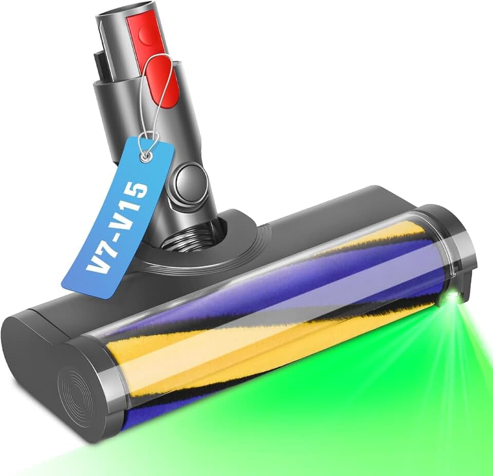 V8 V11 V15 V10 Bodendüse Bürste für Dyson V8 V7 Ersatzteile Ersatzbürste Bodenbürste Aufsatz Staubsauger Zubehör Softwalze für Dyson Elektrische Bürstenwalze LED Licht zum Reinigen Hartböden