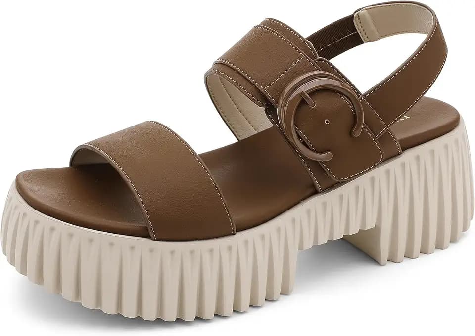 UBFEN Womens Platform Sandals Chunky Wedge Heel Comfortable Arch Support