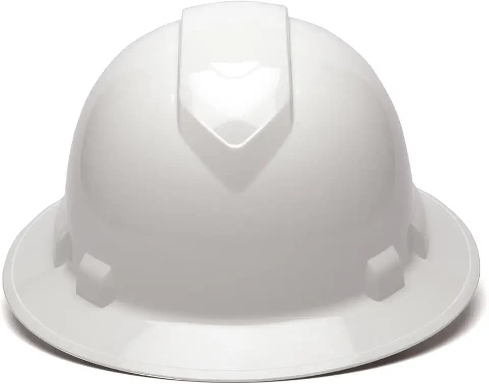 Pyramex Ridgeline Full Brim Hard Hat 4 Point Ratchet White