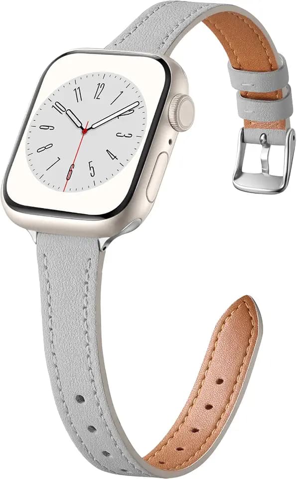 CeMiKa Schlankes Lederarmband Kompatibel mit Apple Watch Series 12 11 Damen