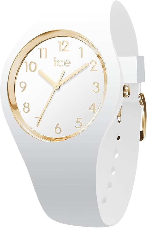 Ice-Watch - ICE glam White Gold Numbers - Weiße DamenUhr mit Silikonarmband